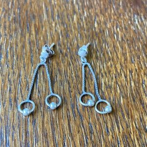 925 Modernist Vintage Dangle Stud Earrings